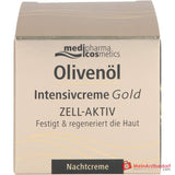 medipharma cosmetics Crema intensiva de aceite de oliva Gold con células activas Crema de noche, 50 ml