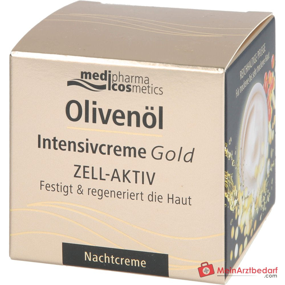 medipharma cosmetics Crema intensiva de aceite de oliva Gold con células activas Crema de noche, 50 ml