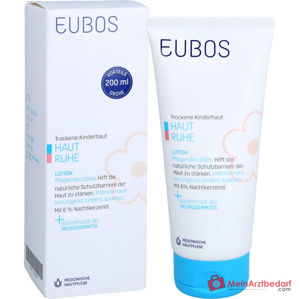 Eubos Haut Ruhe Lotion Nachtkerzenöl / Mandelöl / Jojobaöl / Johanniskraut-Extrakt Lotion, 200 ml.