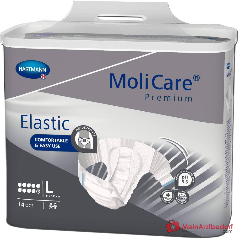MoliCare Premium Elastic majtki chłonne 10 kropel rozmiar L, 4x14 sztuk
