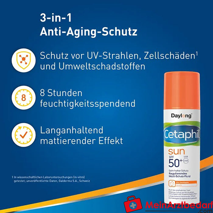 CETAPHIL ZONregulerende Multi-Beschermingsvloeistof SPF 50+ Anti-Aging Zonbescherming, 50ml