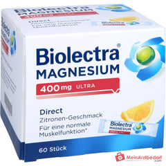 Biolectra Magnesium 400 mg ultra Direct Zitrone Magnesiumoxid Micro-Pellets, 60 Sticks.