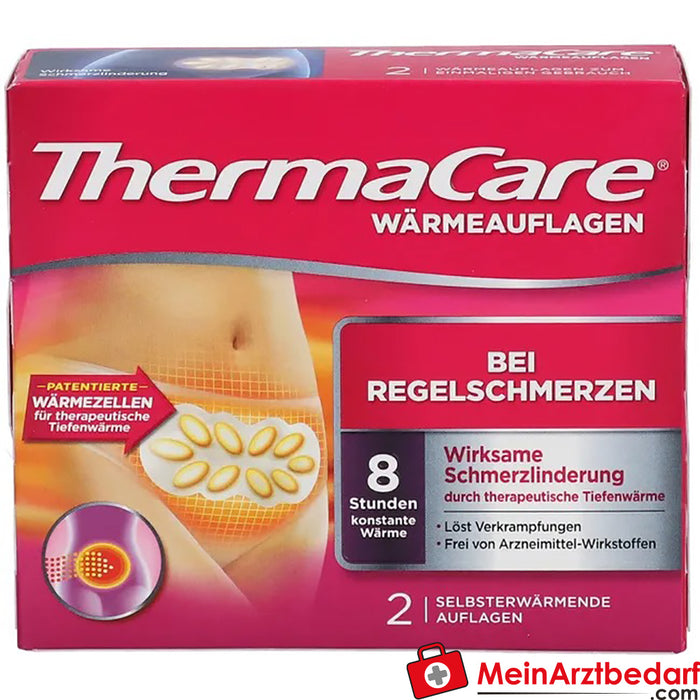 ThermaCare® 经痛热敷垫，2 个。
