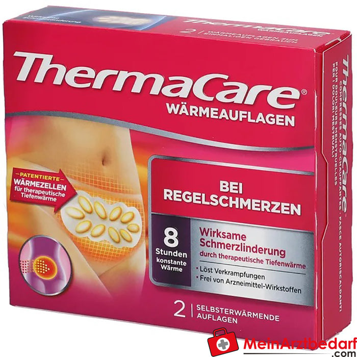 ThermaCare® 经痛热敷垫，2 个。