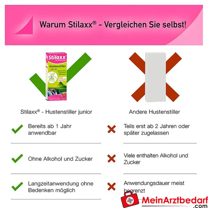 Stilaxx® öksürük kesici junior - 1 yaşından büyük çocuklar için, 100ml