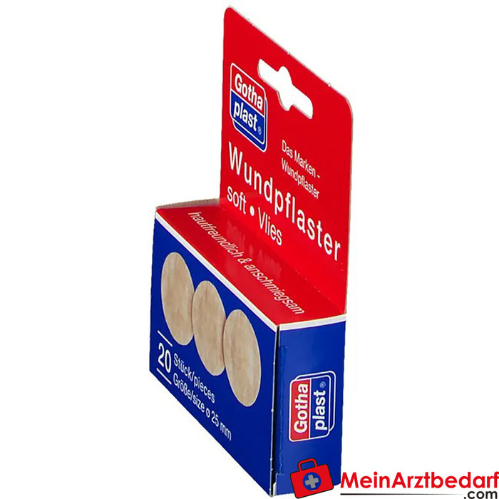 Gothaplast® 软羊毛伤口膏药（低过敏性），直径 2.5 厘米，20 件。