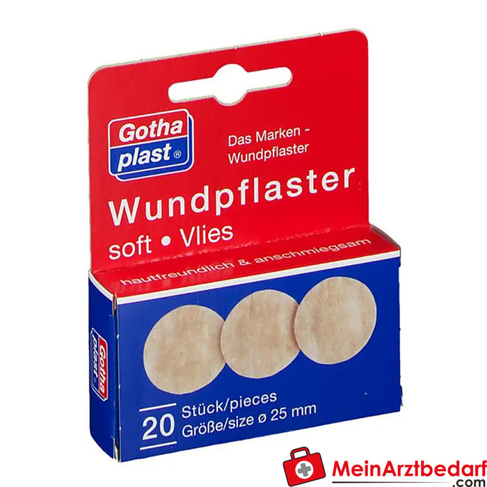Gothaplast® wound plasters soft fleece (hypoallergenic) 2.5 cm diameter, 20 pcs.