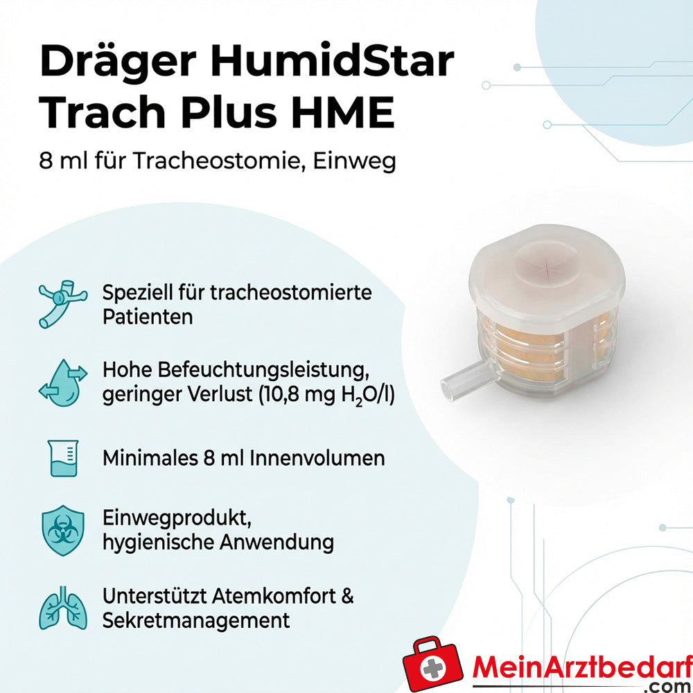 Dräger HumidStar Trach Plus HME (8 ml) Einweg für Tracheostomie 100 Stück