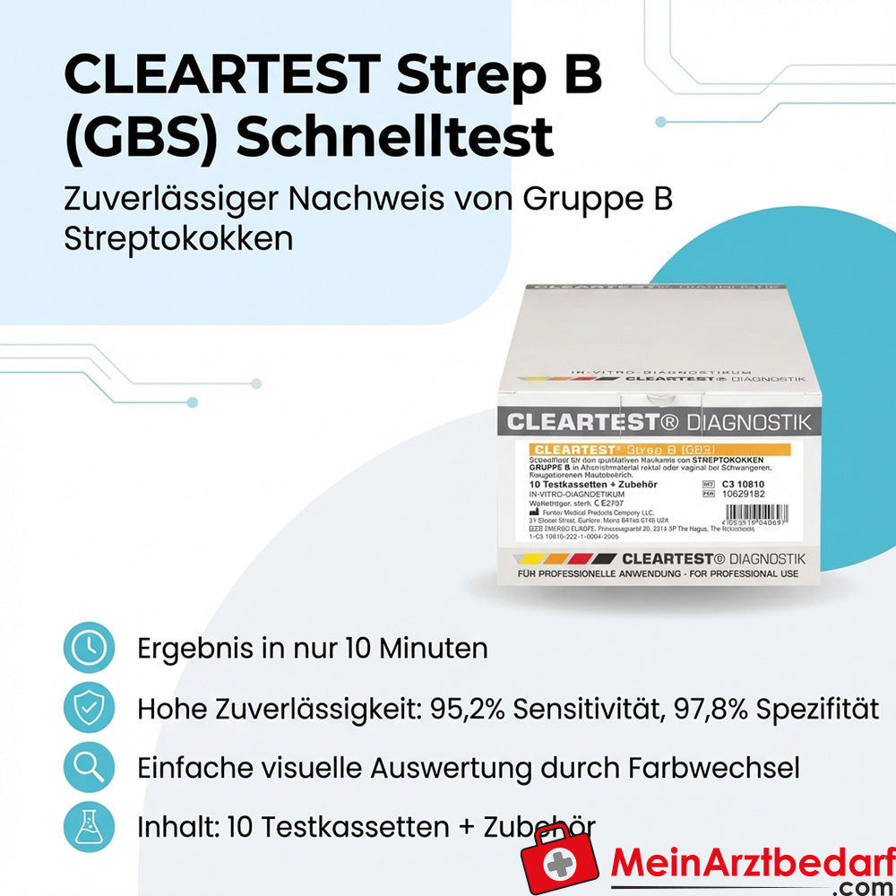 Cleartest Strep B (GBS) Schnelltest Testkassette 10 Stück