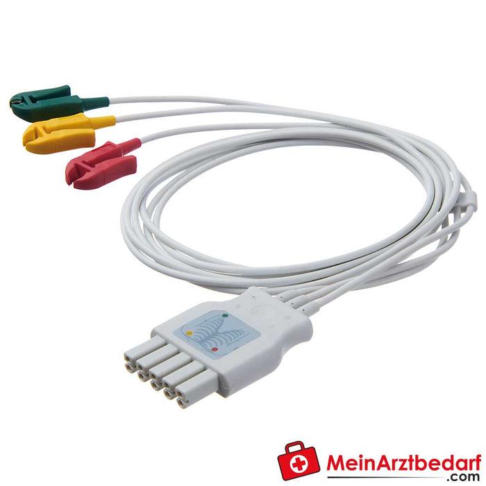 Cable de derivación de ECG reutilizable Dräger con conector de doble clavija