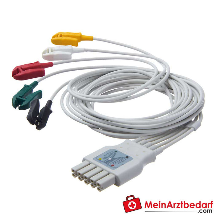 Cable de derivación de ECG reutilizable Dräger con conector de doble clavija