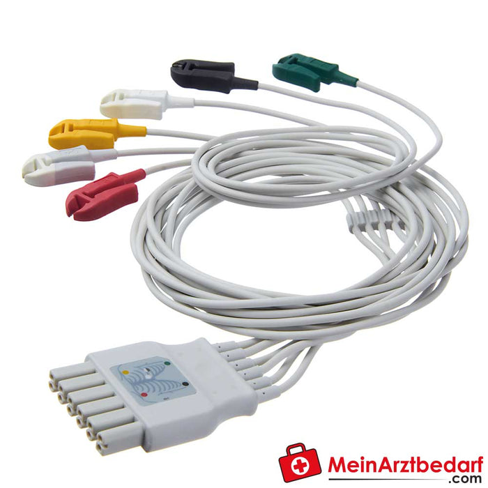 Cable de derivación de ECG reutilizable Dräger con conector de doble clavija