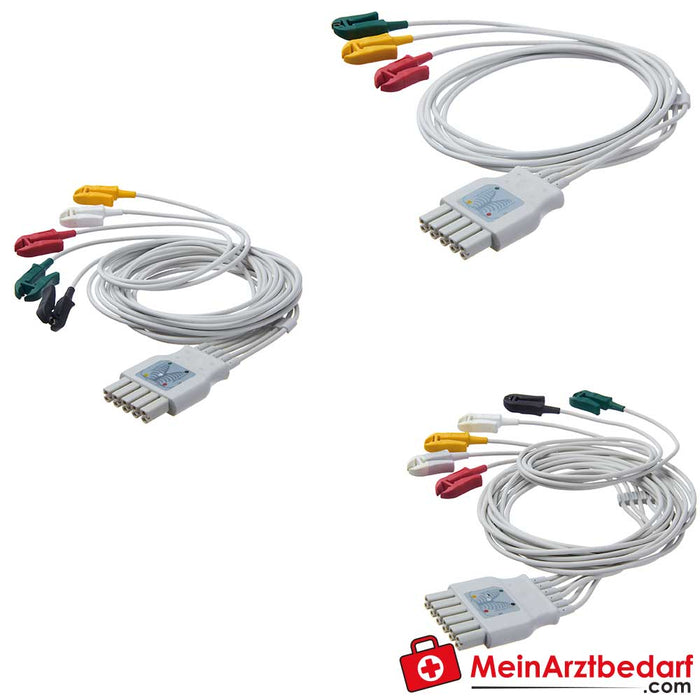 Cable de derivación de ECG reutilizable Dräger con conector de doble clavija