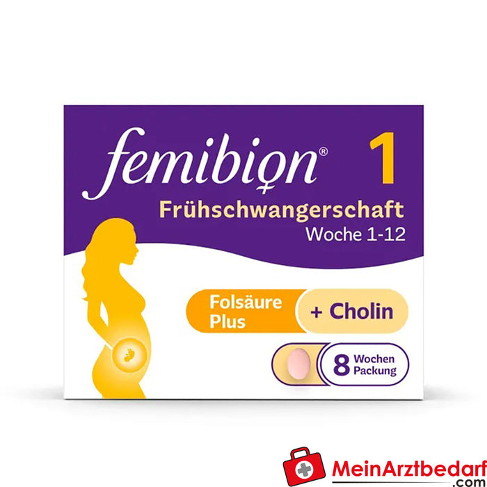 Femibion® 1 no início da gravidez (semana 1-12), 56 unidades.