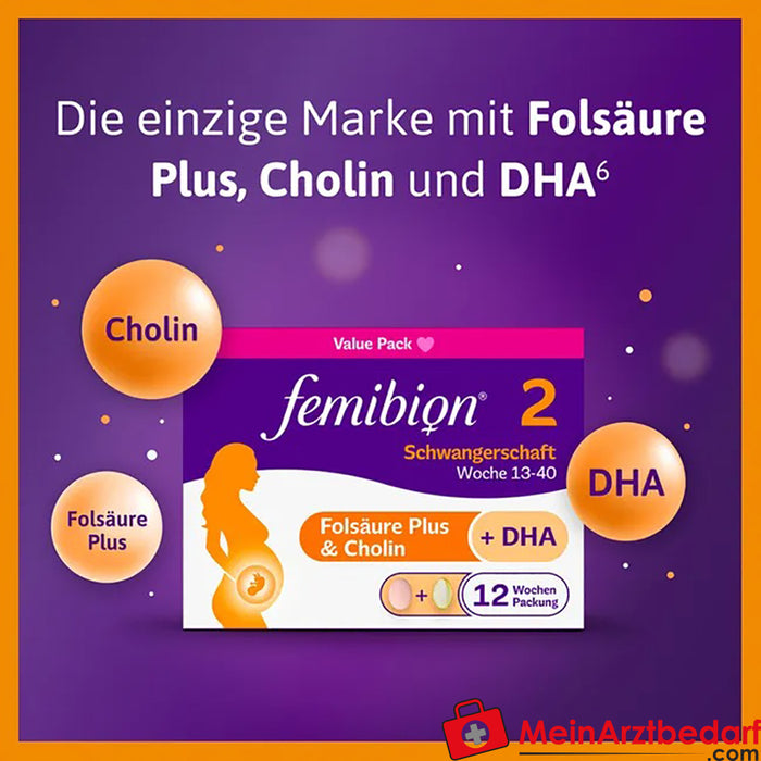 Femibion® 2 Gravidez (da 13ª semana até ao parto), 2 x 56 unid.