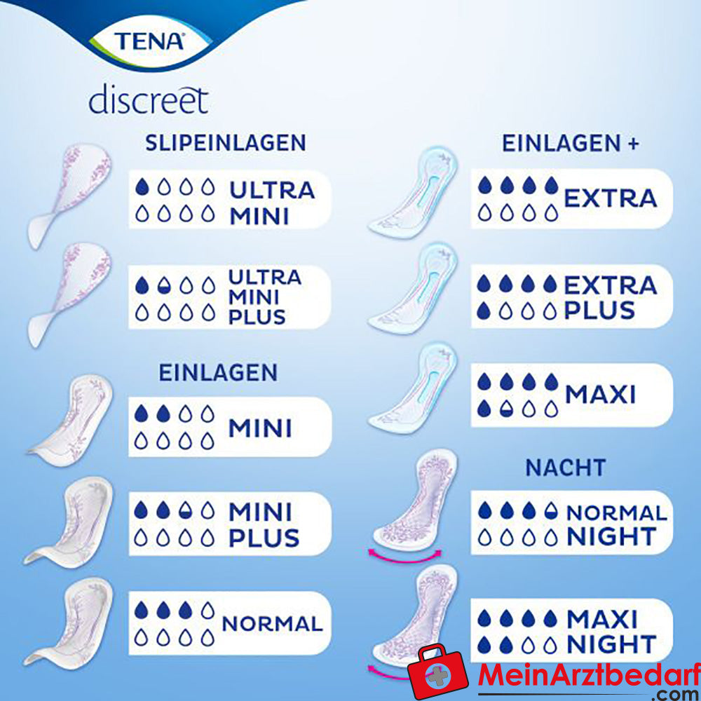TENA Lady Discreet Extra Inkontinenz Einlagen.