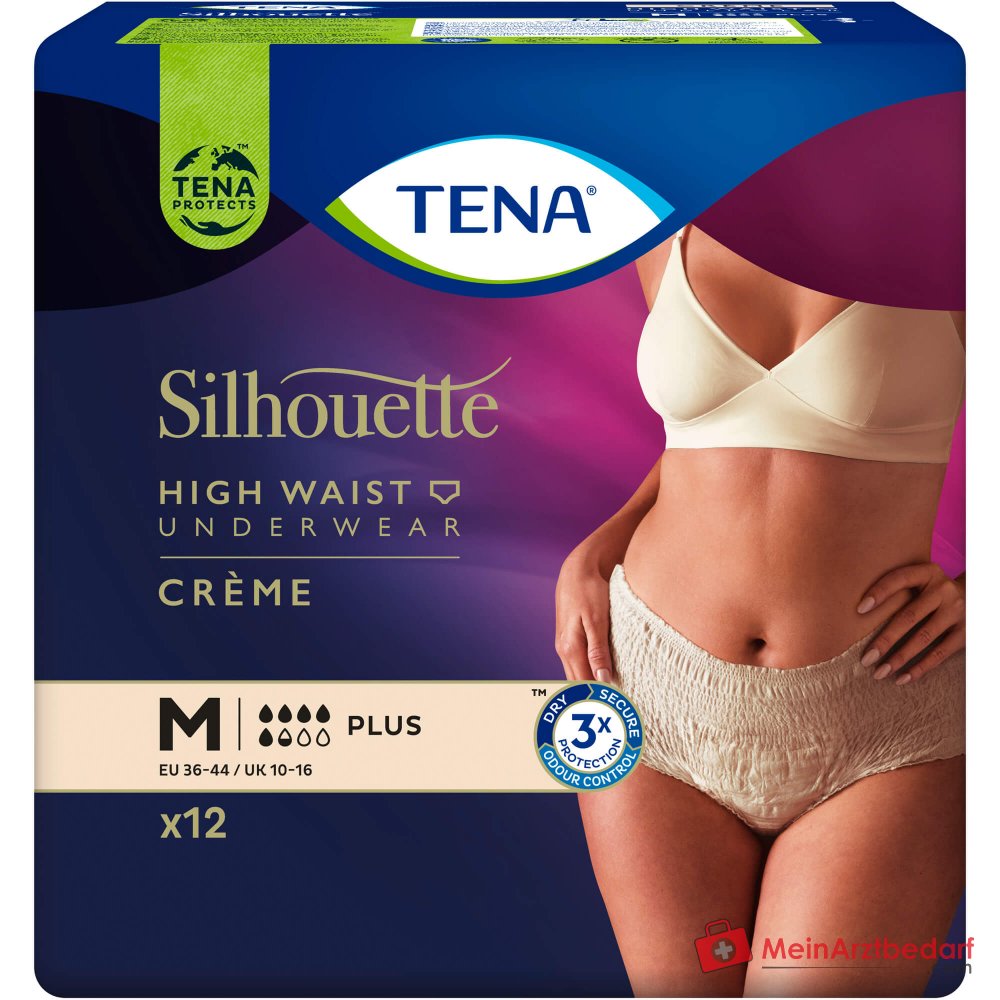 TENA Silhouette Plus Crème M incontinentiebroekje Wegwerpbroekje heuphoog voor vrouwen