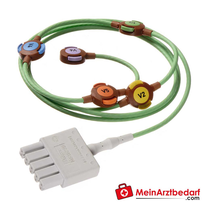 Dräger MonoLead® EKG kablosu, çift pimli konektör, göğüs duvarı derivasyonu için