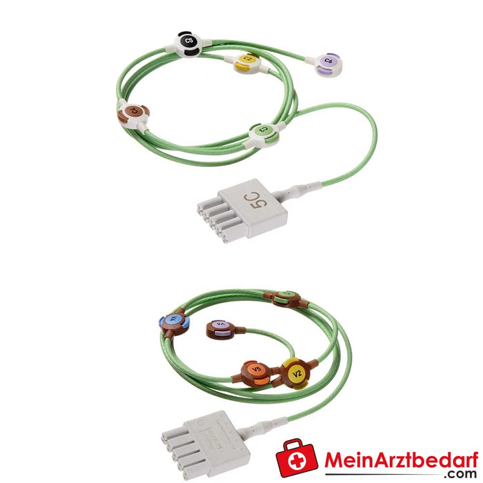 Dräger MonoLead® EKG kablosu, çift pimli konektör, göğüs duvarı derivasyonu için