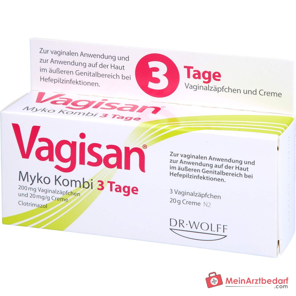 Vagisan Myko Kombi 3 Tage Vaginalzäpfchen und Creme, 1 Kombipackung.