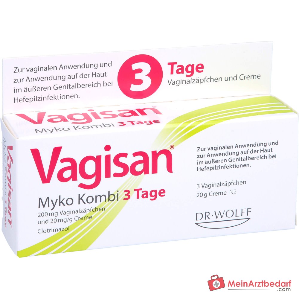 Vagisan Myko Kombi 3 Tage Vaginalzäpfchen und Creme, 1 Kombipackung.