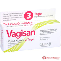 Vagisan Myko Kombi 3 Tage Vaginalzäpfchen und Creme, 1 Kombipackung.
