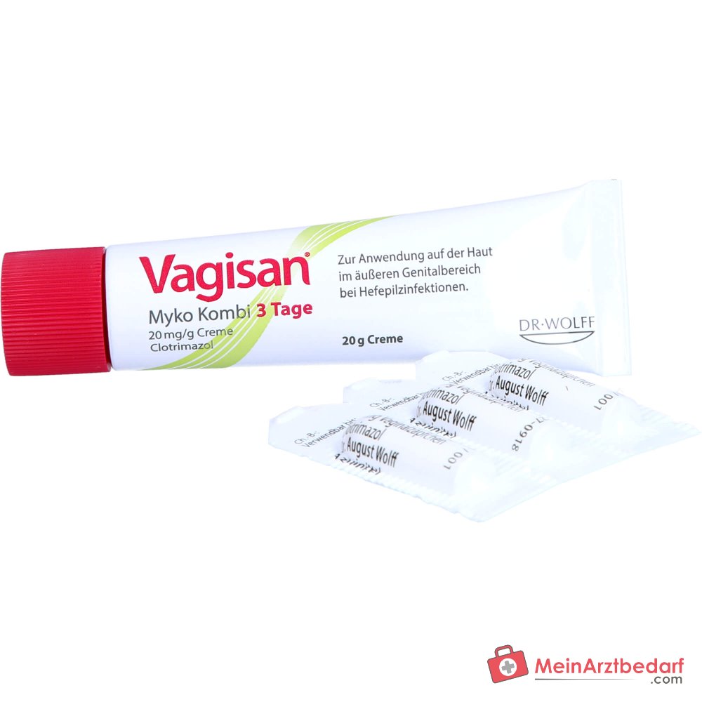 Vagisan Myko Kombi 3 Tage Vaginalzäpfchen und Creme, 1 Kombipackung.