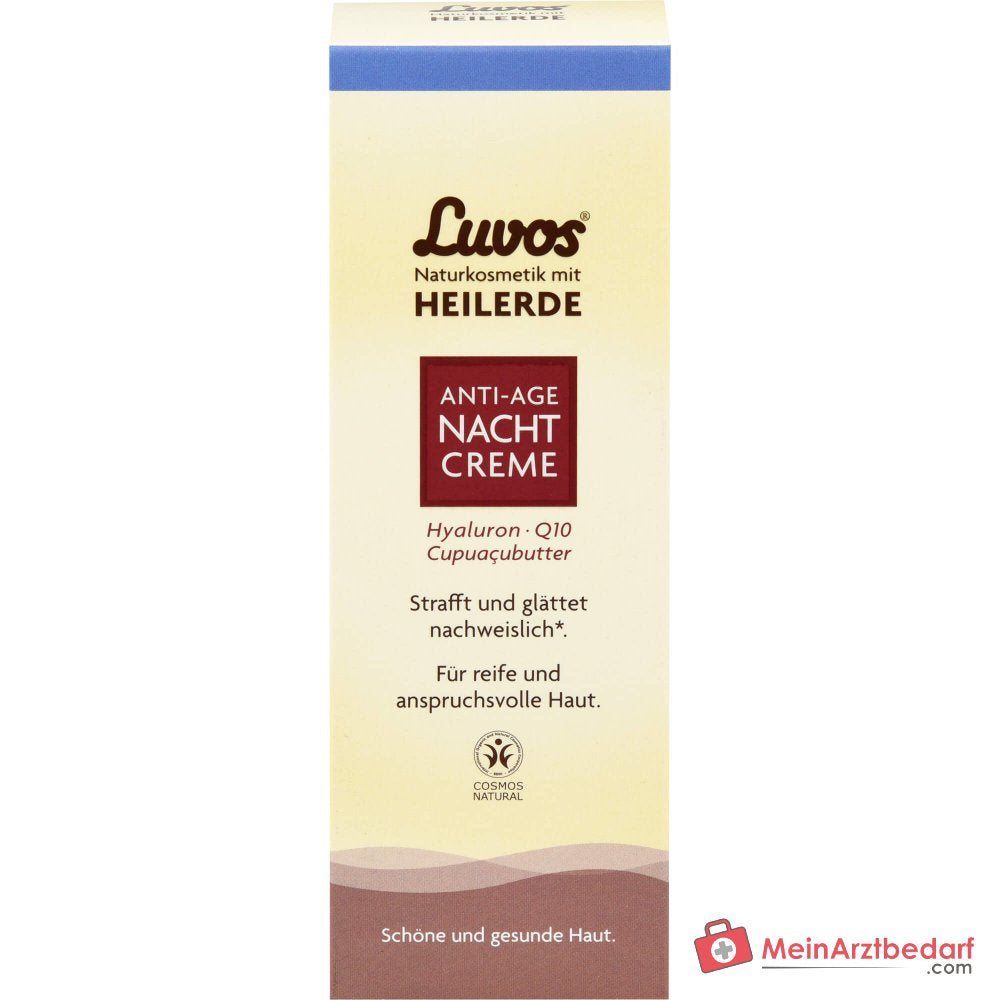 Luvos Heilerde Anti-Age Nachtcreme Heilerde / Hyaluronsaeure / Q10 / Matcha / Zistrose / Cupuacubutter Nachtcreme, 50 ml.
