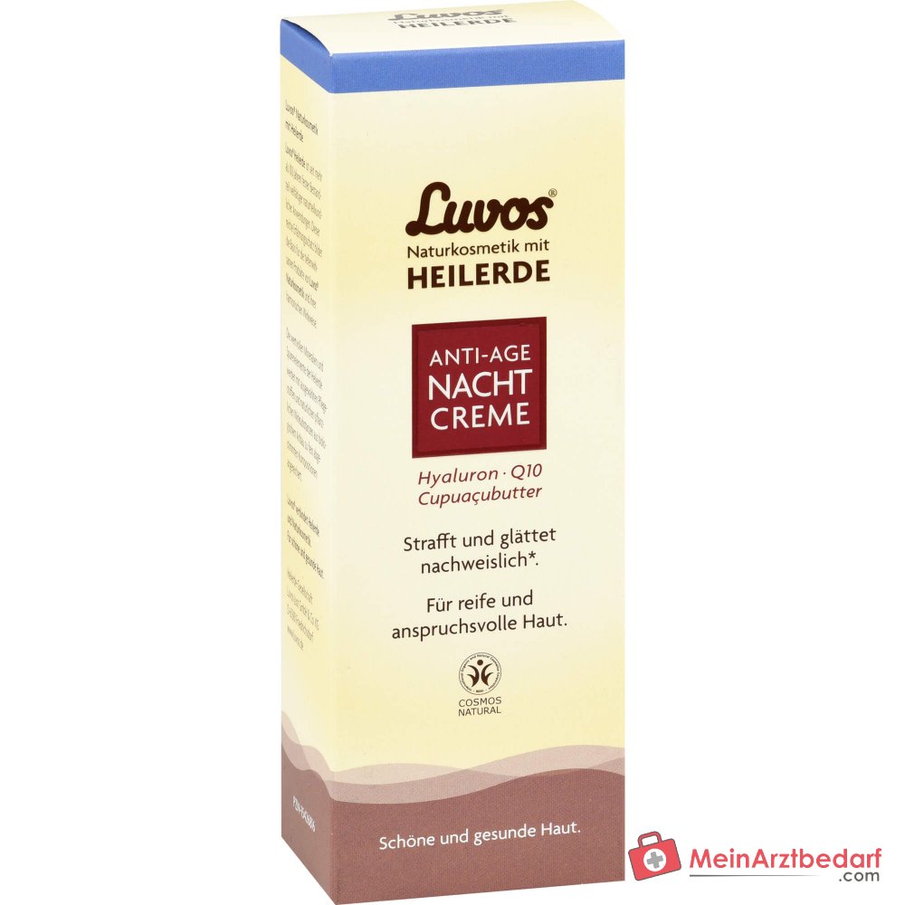 Luvos Heilerde Anti-Age Nachtcreme Heilerde / Hyaluronsaeure / Q10 / Matcha / Zistrose / Cupuacubutter Nachtcreme, 50 ml.