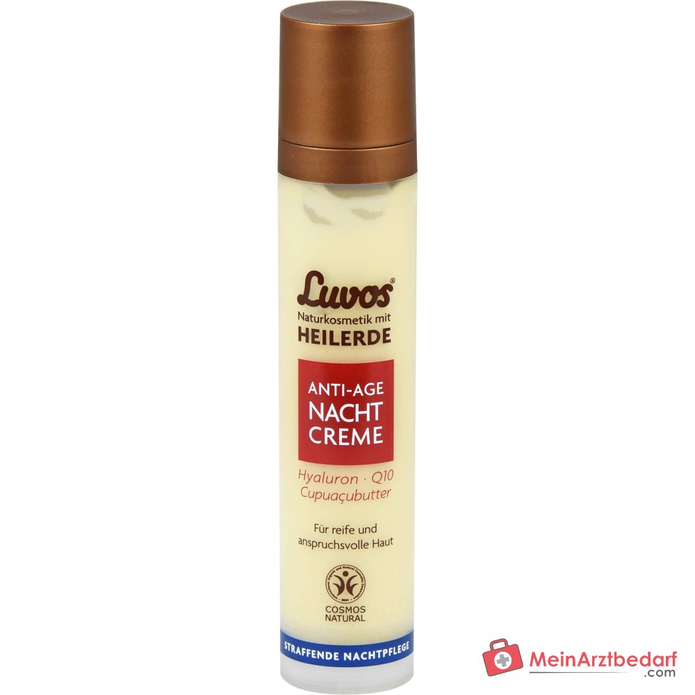 Luvos Heilerde Anti-Age Nachtcreme Heilerde / Hyaluronsaeure / Q10 / Matcha / Zistrose / Cupuacubutter Nachtcreme, 50 ml.