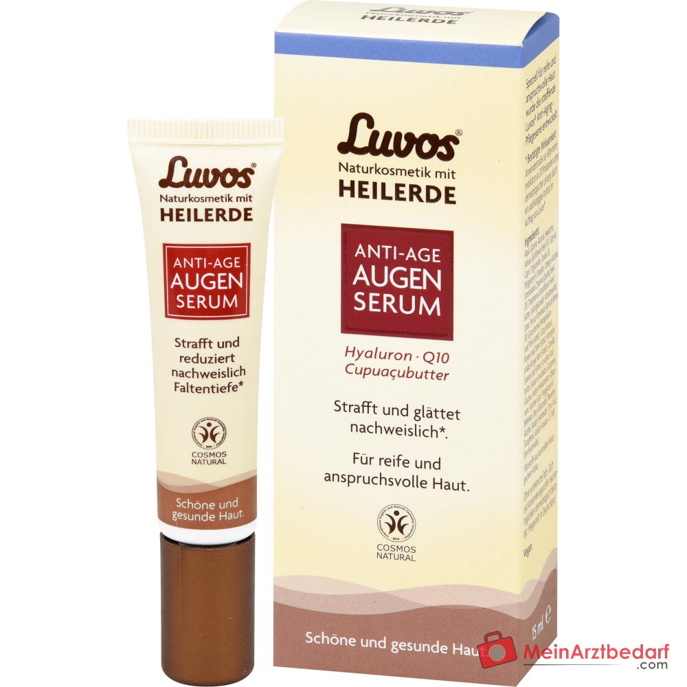 Luvos Anti-Aging Augenserum Heilerde / Hyaluronsäure / Coenzym Q10 / Matcha / Zistrose Serum, 15 ml.