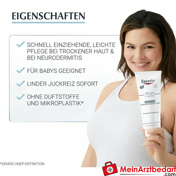 Eucerin® AtopiControl Bálsamo Calmante - Textura de rápida absorción Cuidado básico para la dermatitis atópica y la piel muy seca
