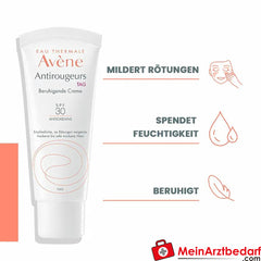Avène Antirougeurs Tag Beruhigende Creme mit SPF 30 - bei Rötungen und Rosacea-Behandlung, 40ml.