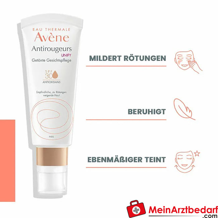 Avène Antirougeurs Cuidado Facial com Cor SPF 30 - cobertura visível da vermelhidão, 40ml