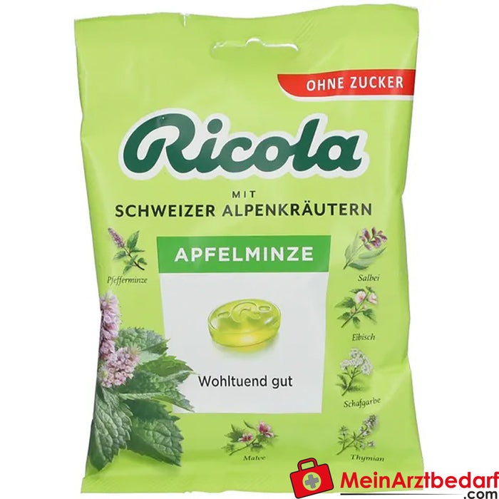 Ricola® Schweizer Kräuterbonbons Apfelminze ohne Zucker, 75g