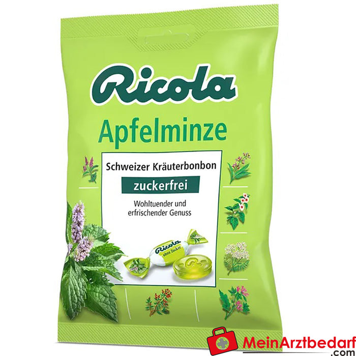 Ricola® Szwajcarskie cukierki ziołowe jabłko mięta bez cukru, 75g