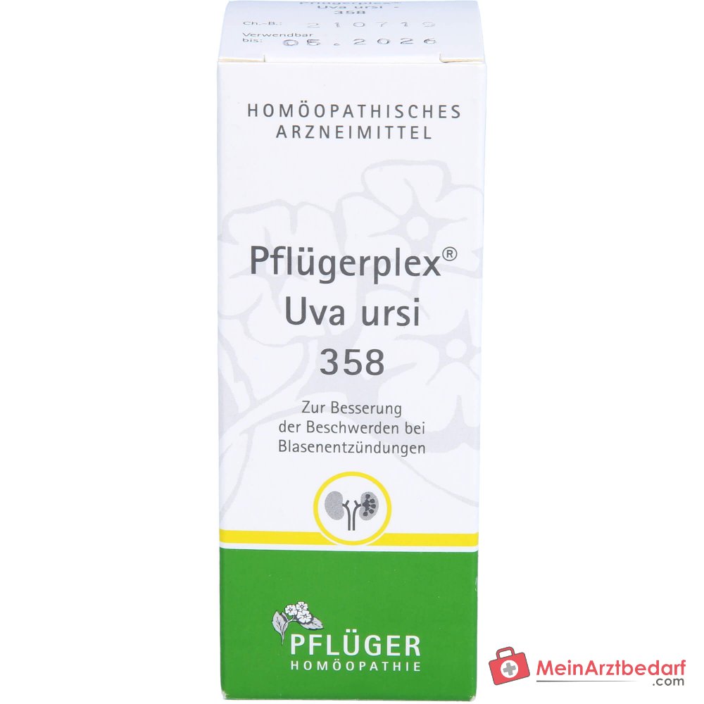 Pflüger Pflügerplex Uva ursi 358 Aconitum napellus / Arctostaphylos uva-ursi / Colocynthis / Hydrargyrum bichloratum / Lytta vesicatoria / Solanum dulcamara / Thuja occidentalis tabletten, 100 st.