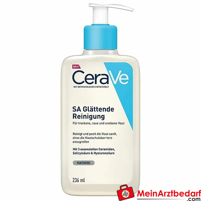 CeraVe SA Gel Limpiador Suave: gel limpiador suave para rostro y cuerpo con piel seca, 236ml