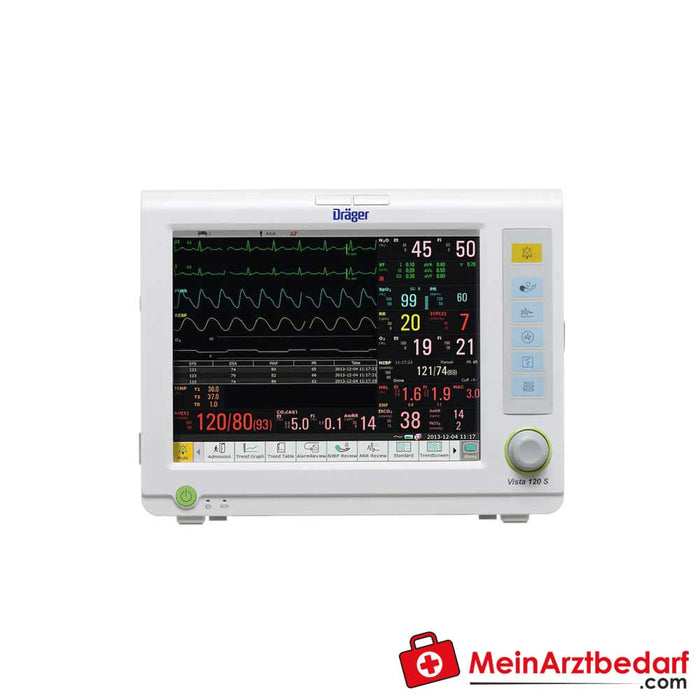 Dräger Vista 120 S patient monitor with Nellcor-SpO2 and accessories, model C+