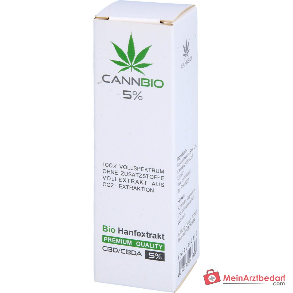 CANNBIO CBD 5% Cannabidiol Bio Hennep Vollextract Druppels, 10 ml