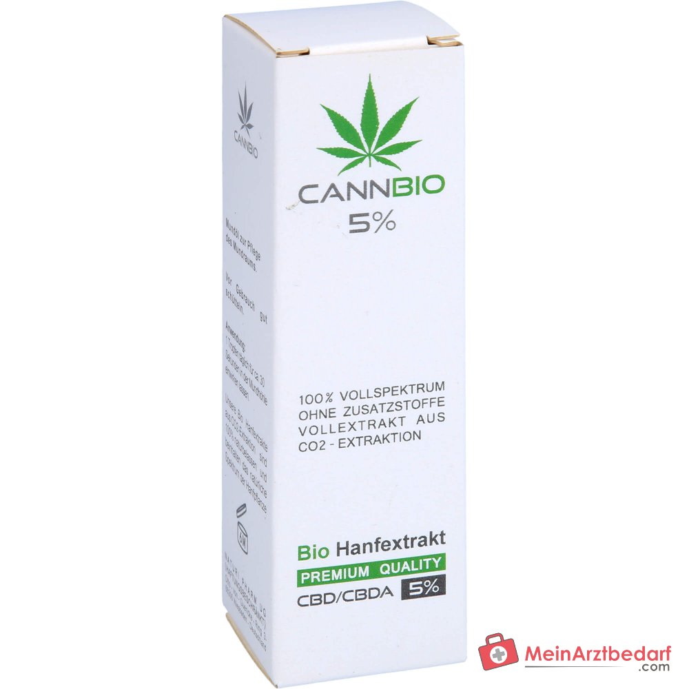 CANNBIO CBD 5% Cannabidiol Bio Hennep Vollextract Druppels, 10 ml
