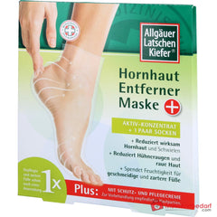 Allgäuer Latschenkiefer Hornhaut Entferner Maske Plus mit Salicylsäure / Fruchtsäuren / Latschenkiefernöl Fußmaske, 1 Packung.