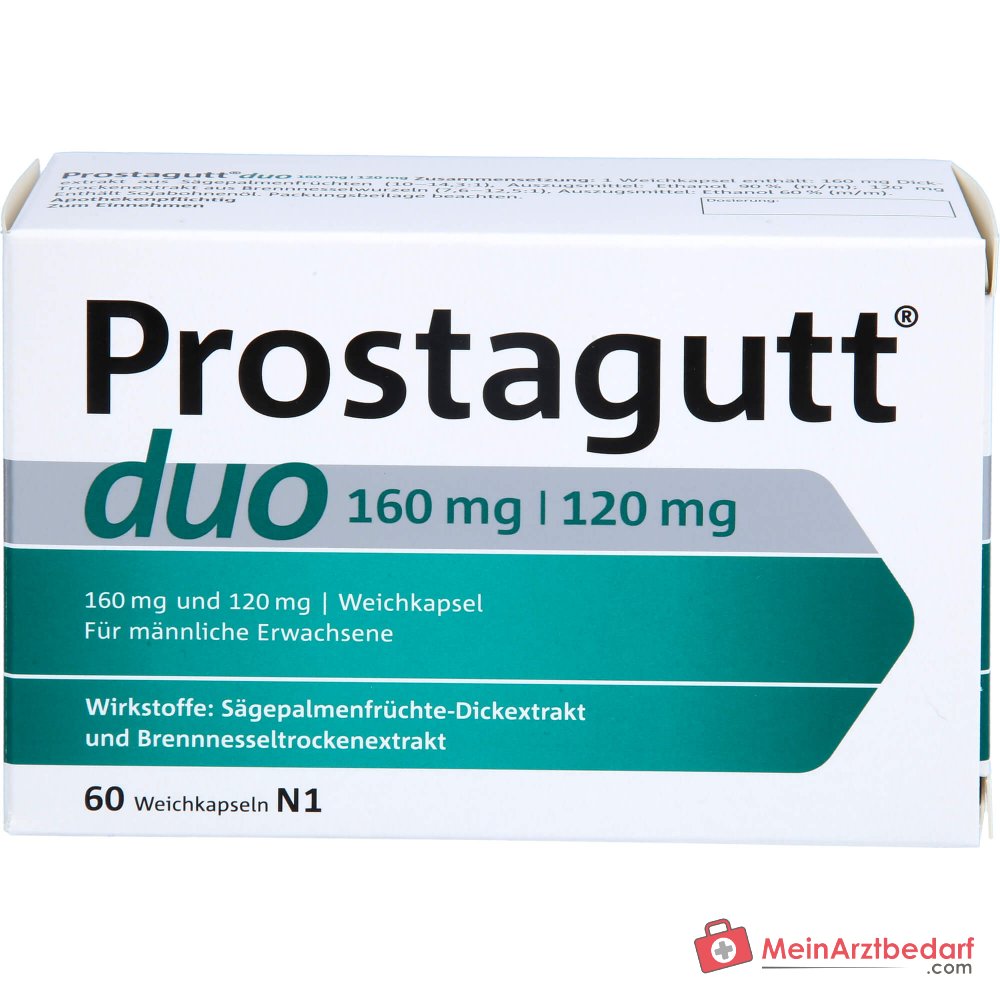 Prostagutt duo Sägepalmenfrucht-Dickextrakt / Brennnesselwurzel-Trockenextrakt Weichkapseln 160 mg/120 mg, 60 St.