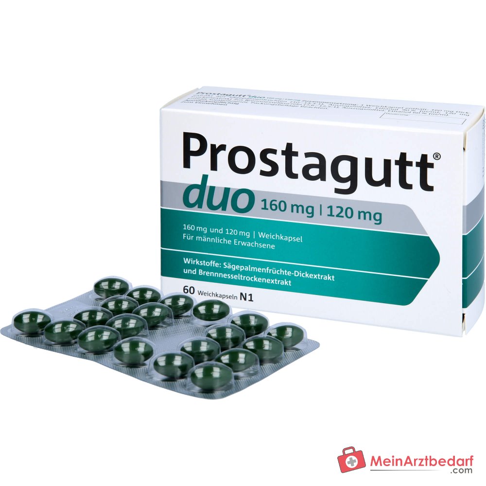 Prostagutt duo Sägepalmenfrucht-Dickextrakt / Brennnesselwurzel-Trockenextrakt Weichkapseln 160 mg/120 mg, 60 St.