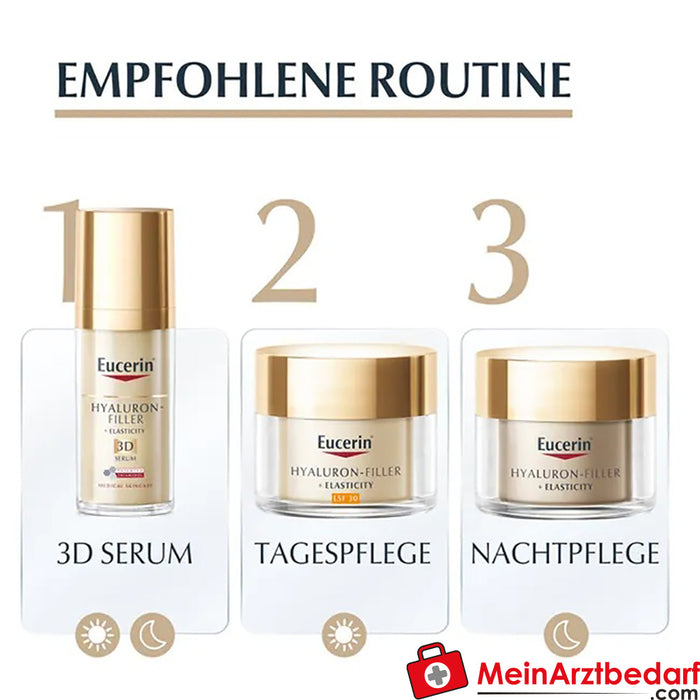 Eucerin® HYALURON-FILLER + ELASTICITY day care SPF 30 - crema viso per ridurre le rughe profonde, 50ml