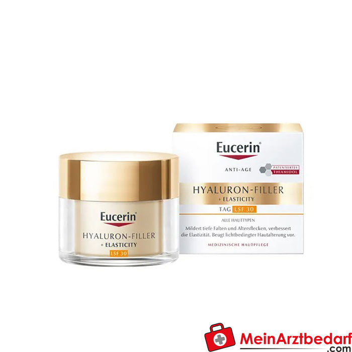 Eucerin® HYALURON-FILLER + ELASTICITY creme de dia SPF 30 - creme de rosto para reduzir as rugas profundas - creme anti-idade contra as manchas da idade
