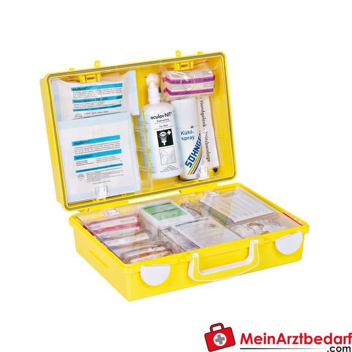 Söhngen Mallette de premiers secours SN-CD jaune Extra+ avec remplissage selon ÖNORM Z 1020 1 plus extension