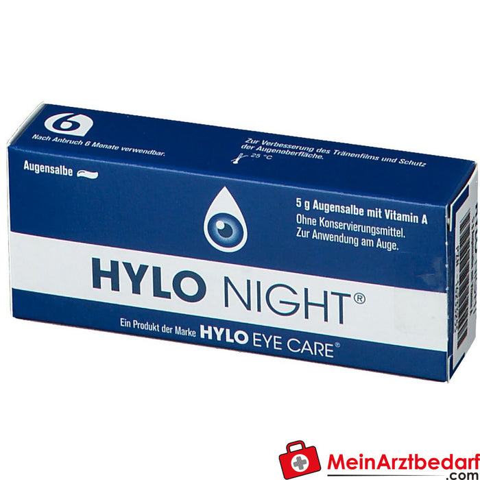 HYLO NIGHT® pomada ocular com vitamina A para o cuidado noturno dos olhos, 5g