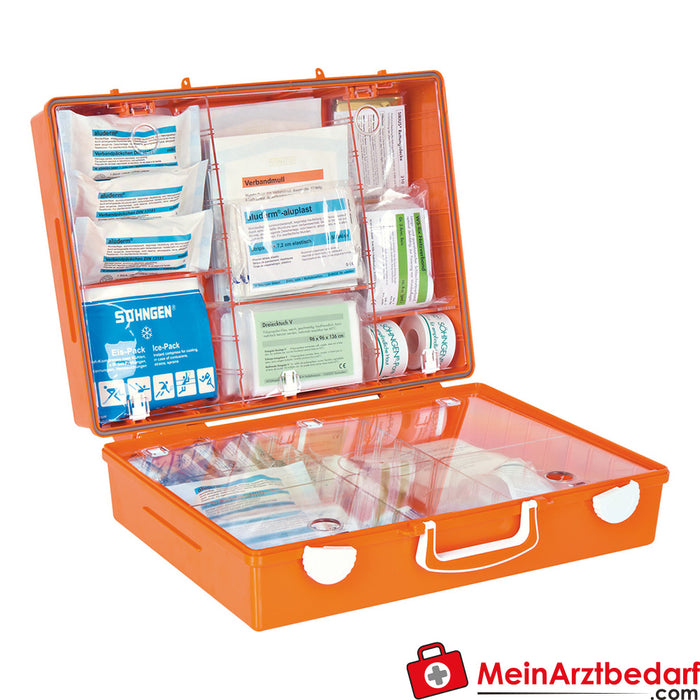 Söhngen first aid kit MT-CD orange with filling Standard ERW DIN 13169