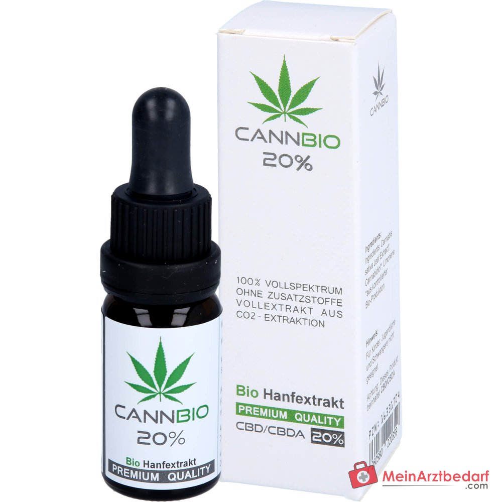 CannBio CBD 20% Cannabidiol Vollspektrum Hanfextrakt Tropfen, 10 ml